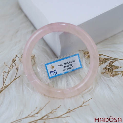Vòng kiềng Thạch Anh Hồng tròn ni 53mm