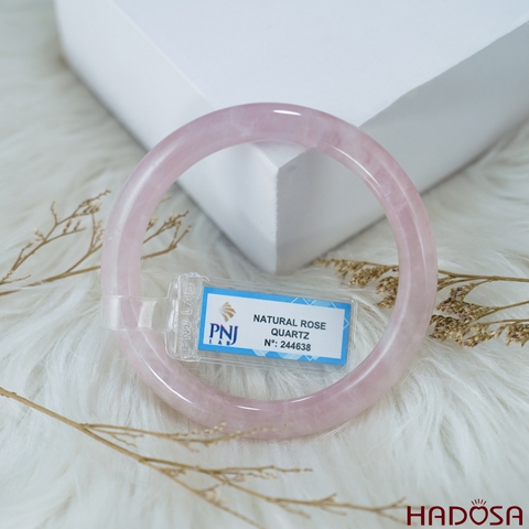 Vòng kiềng thạch anh hồng tròn 57mm 4A