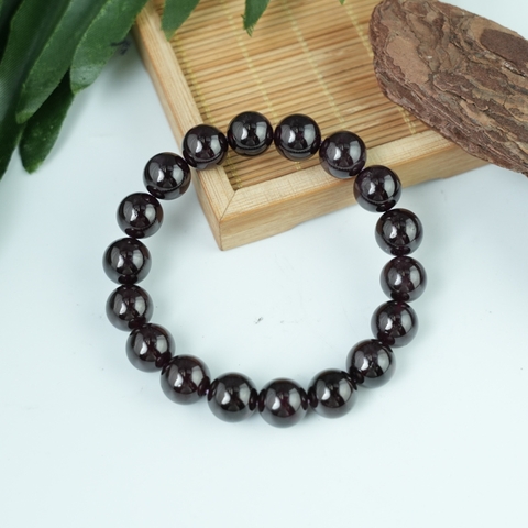Vòng Ngọc Hồng Lựu Garnet tím 11mm chuẩn 5A