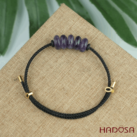 Vòng ngũ điếu Thạch Anh tím 10mm