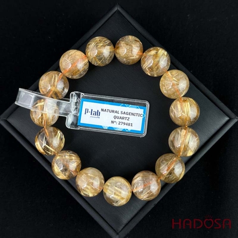 Vòng Thạch Anh tóc vàng 14mm đặc biệt cao cấp chuẩn 7A