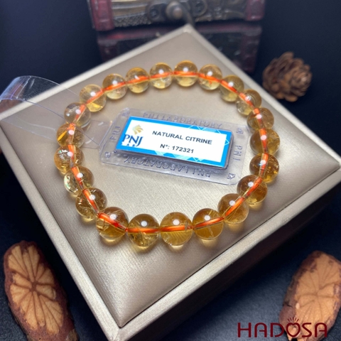Vòng tay Thạch Anh Vàng 8mm chuẩn 5A