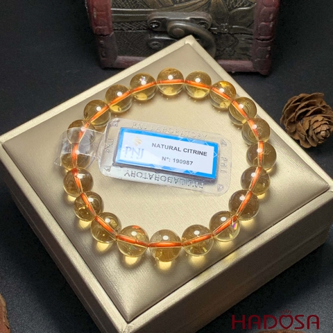 Vòng đá Thạch Anh Vàng 10mm chuẩn 4A