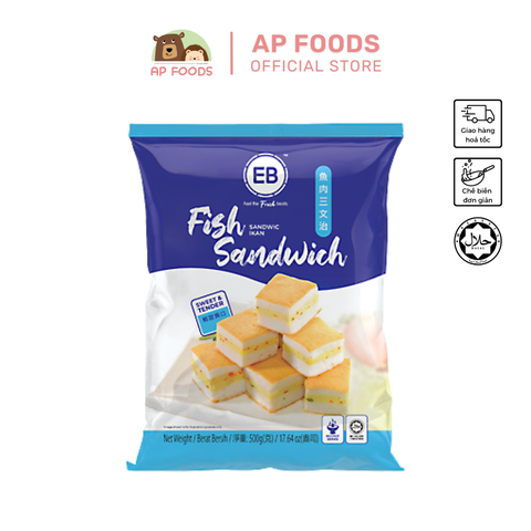 Sandwich Cá EB Malaysia 500g - Fish Sandwich EB 500g - Viên Thả Lẩu Malaysia