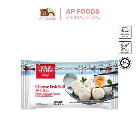 Cá viên nhân phô mai Rich Mama 250g - Cheese Fish Ball Rich Mama 250g - Viên Thả Lẩu Malaysia