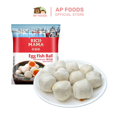 Cá viên nhân trứng cá Rich Mama Malaysia 200g - Egg Fish Ball Rich Mama Malaysia 200g - Viên Thả Lẩu Malaysia