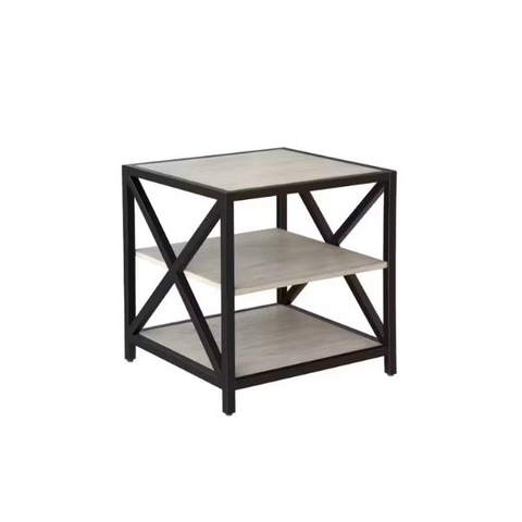 Bàn trang trí 3 tầng màu xám