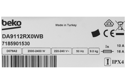 Máy sấy thông hơi Beko 9 kg DA9112RX0WB
