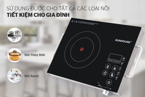 Bếp hồng ngoại cảm ứng Sunhouse 2000W SHD6017