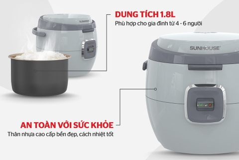 NỒI CƠM ĐIỆN 1.8L SUNHOUSE SHD8663