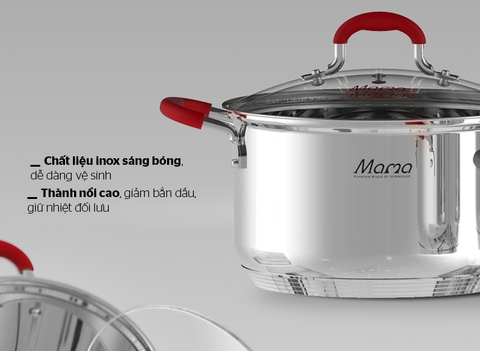 Bộ nồi inox 5 đáy Sunhouse Mama SHG2503MSD