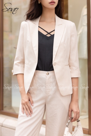 SONO - Áo vest linen xương cá