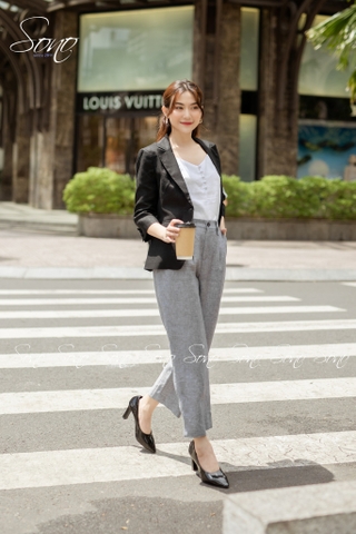 SONO - Áo vest linen tay lỡ nút bọc