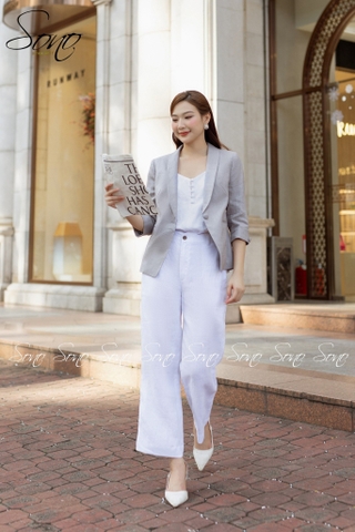 SONO - Áo vest linen cổ muỗng 2 lớp