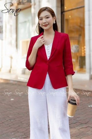 SONO - Áo vest linen cổ muỗng 2 lớp