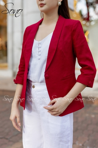 SONO - Áo vest linen cổ muỗng 2 lớp