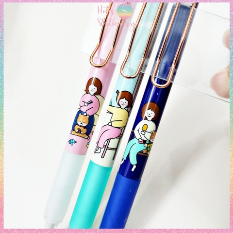 Bút chì bấm kim Hotis PinkFoot ngòi 0.5mm phong cách Hàn Quốc