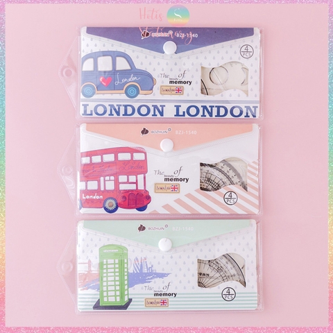 Bộ thước eke 4 món Hotis đo độ, đo góc trong suốt