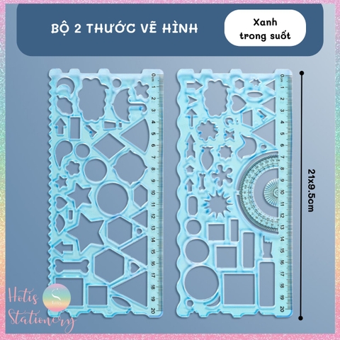 Thước kẻ đa năng HOTIS thước vẽ hình học đa chức năng hỗ trợ học toán