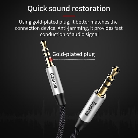 Dây cáp âm thanh chất lượng cao AUX Audio 3.5 Baseus M30