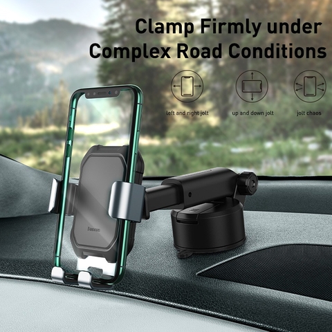 Giá đỡ điện thoại hút chân không dùng gắn kính hoặc táp lô trên xe hơi Baseus Tank Gravity Car Mount