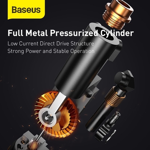 Máy bơm lốp xe hơi Baseus Energy Source Inflator Wireless Intelligent Air Pump(Pin sạc 2400mAh, theo dõi áp suất, 5-150)