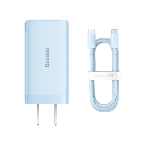 Bộ Sạc Nhanh Baseus GaN5 Pro Fast Charger 2C+U 65W & Baseus Xiaobai Type-C to Type-C 100W