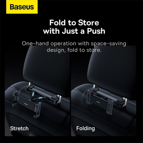 Giá treo xếp gọn dùng gắn lưng ghế trên xe hơi Baseus JoyRide Pro Backseat Car Mount Black (dùng cho Smartphone/ Tablet/