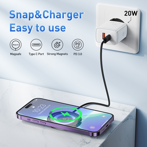 Đế Sạc Không Dây Baseus Mini3 Magnetic Wireless Charger 15W (Magnetic Wireless Smart Charger)