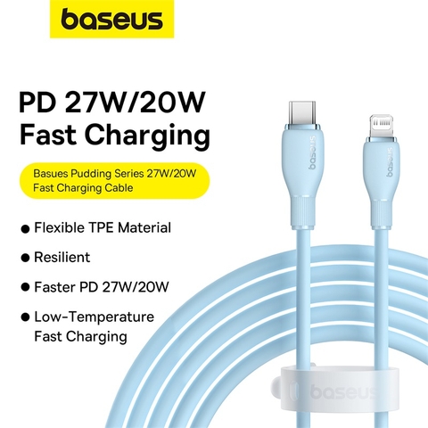 Cáp Sạc Nhanh Cho i.P.h.o.n.e i.P.a.d Baseus Pudding Series Type C to L.i.g.h.t.ning PD 20W ( Fast Charging Data Cable )