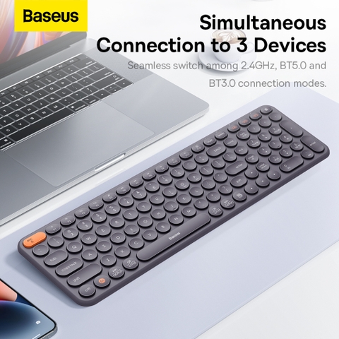 Bàn Phím Không Dây Baseus Creator Wireless Tri-Mode Keyboard cho Laptop/ Macbook/ iPad ( 2.4Ghz/ Bluetooth, Kết nối 3 th