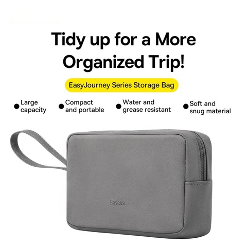 Túi Phụ Kiện Chống Thấm Nước Baseus Easy Journey Series Storage Bag (Da PU Siêu Mịn, Giặt được, Chống bụi, Chống thấm nư