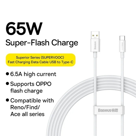 Cáp Sạc Siêu Nhanh Baseus Superior Series (S.U.P.E.R.V.O.O.C) Fast Charging Data Cable USB to Type-C 65W