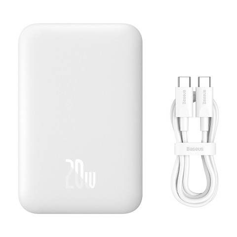 Pin dự phòng không dây tích hợp nam châm Baseus Magnetic Wireless Charging Power bank 6000mAh / 10000mAh 20W (With Baseus Xiaobai series Cable Type-C to Type-C 60W(20V/3A) 50cm)