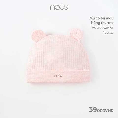 Mũ Nous có tai màu hồng thermo