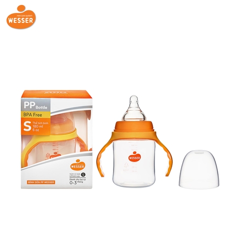 Bình sữa Wesser cổ rộng nhựa PP 180ml