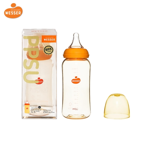 Bình sữa Wesser cổ hẹp nhựa PPSU 250ml