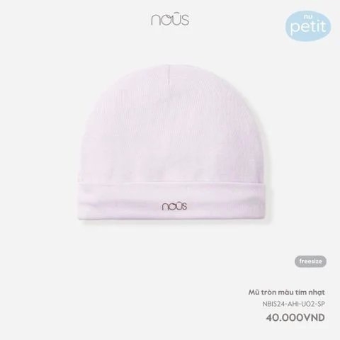 Mũ tròn màu tím nhạt - KM