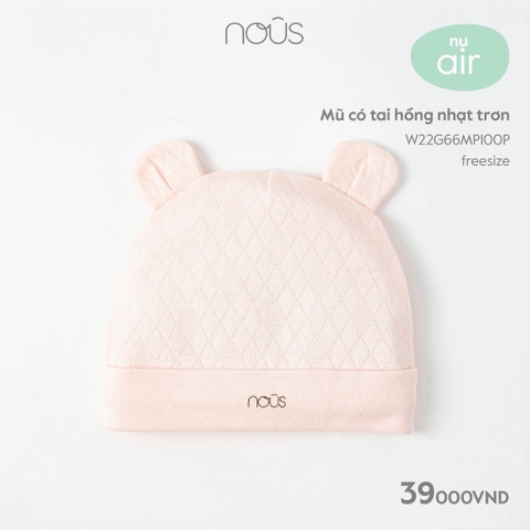 Mũ Nous có tai hồng nhạt trơn