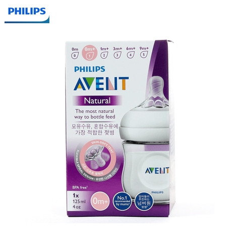 Bình sữa thủy tinh Philips Avent Nature mô phỏng tự nhiên 120ml (SCF671.13)