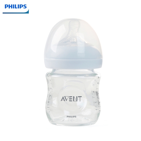 Bình sữa thủy tinh Philips Avent Nature mô phỏng tự nhiên 120ml (SCF671.13)