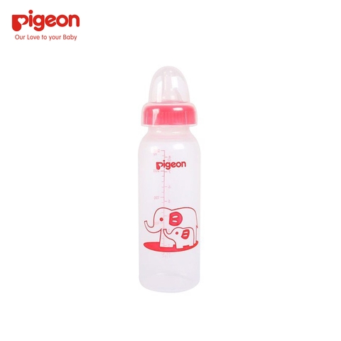 Bình sữa Pigeon cổ hẹp nhựa PP không BPA họa tiết Voi 240ml