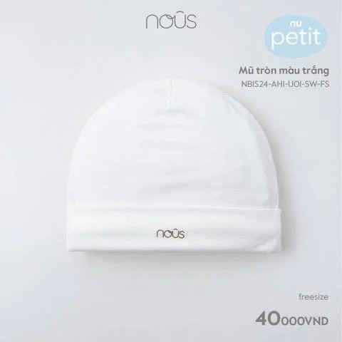 Mũ tròn màu trắng - KM