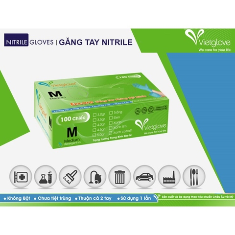 Găng tay y tế Nitrile màu đen không bột