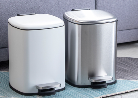 Thùng rác vuông đạp chân12L