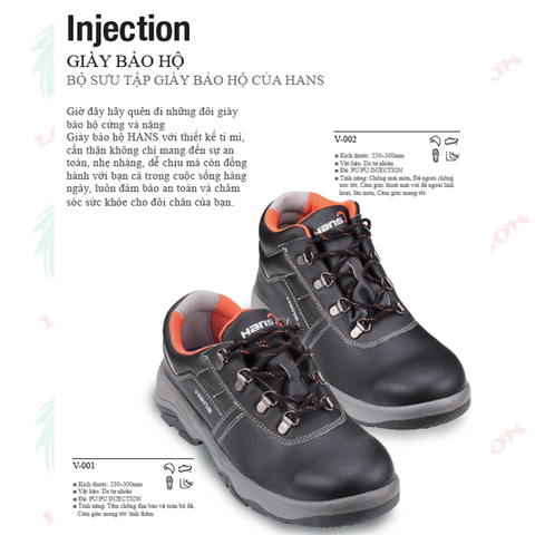 Giày bảo hộ Hans 4 inch Injection chính hãng 2023