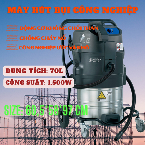 Máy Hút Bụi Chống Cháy Nổ Nilfisk ATTIX 791-2M Điện 230V