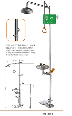 Bồn rửa mắt kết hợp tắm khẩn cấp WJH0858