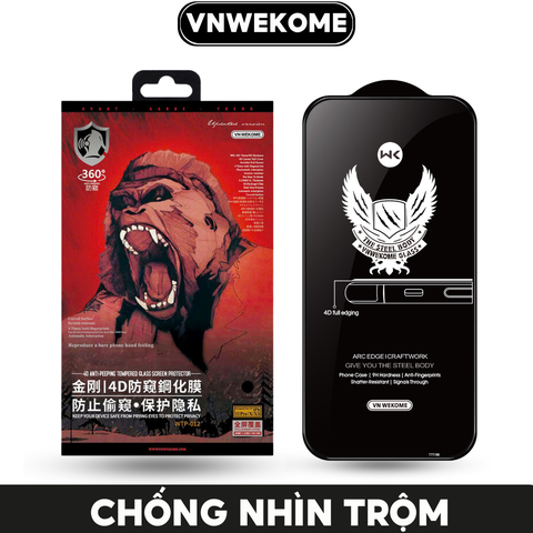 Kính Cường Lực 4D chống nhìn trộm chính hãng VNWEKOME cho iPhone