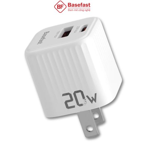 Củ sạc nhanh 20W 2 cổng U+C - Basefast TROPIC SERI S21